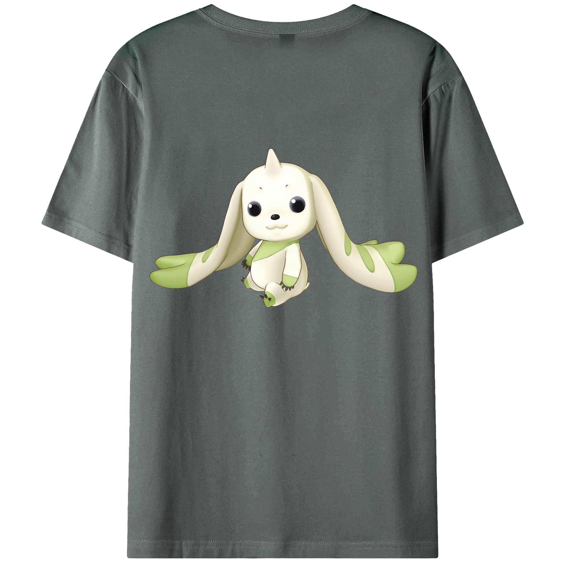 （画像用） Digimon デジタルモンスター/デジモン 綿100％ メンズ半袖Tシャツ（バックプリント） 通気性